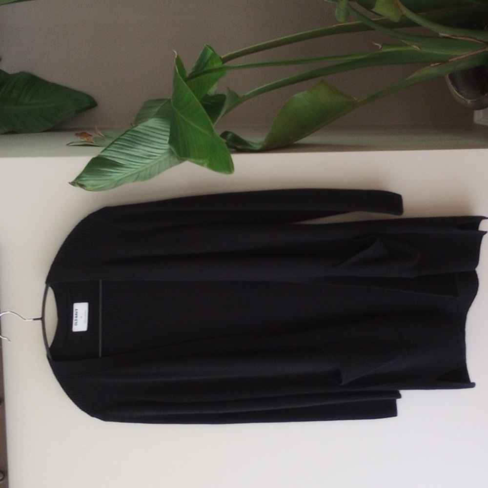 OLD NAVY Textured Shaker-Stitch Long-Line Open-Front Sweater
